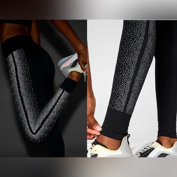 Reflective Legging Fabletics High-Waisted Sculptknit Black Silver Size Small - Picture 5 of 17